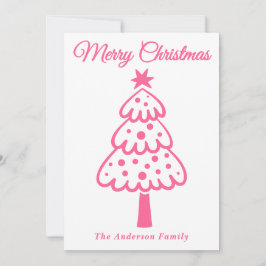 Mano rosa caprichoso dibuja árbol de Navidad