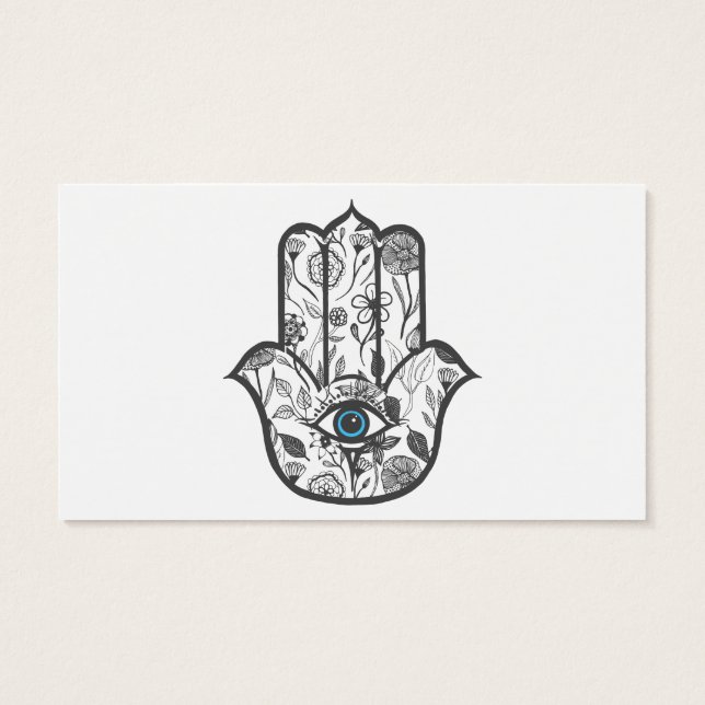 Mano simple dibujada floral Hamsa mano (Atrás)