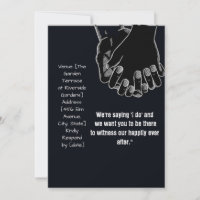 mano simple vectorial boda negro Invitación