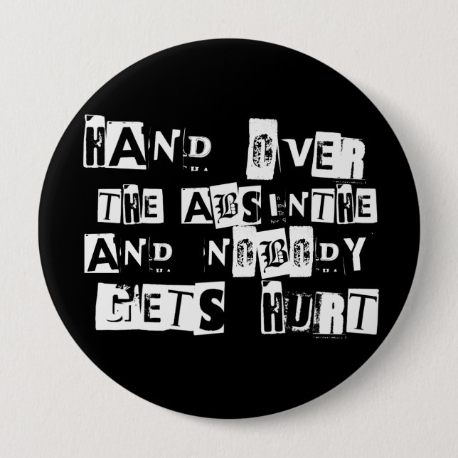 Mano sobre el botón Absinthe...Button (Anverso)