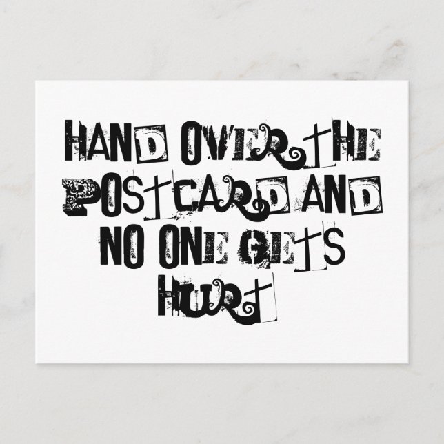 Mano sobre la postal y nadie sale herido (Anverso)