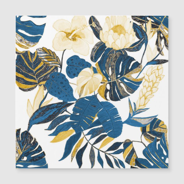 Mano tropical dibujada: Patrón creativo sin foco (Anverso)