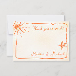 Mano tropical soleada dibujada Gracias tarjeta de 