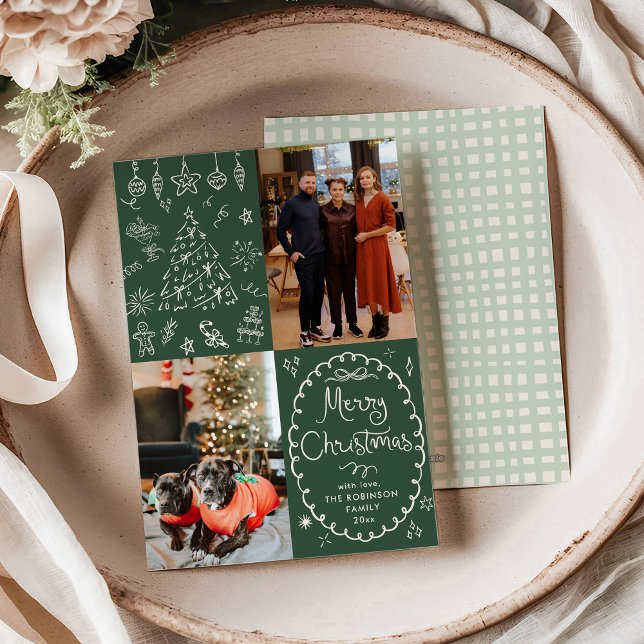 Mano verde oscuro dibujada Feliz Navidad 2 Foto (Subido por el creador)