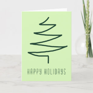 Mano verde simple dibujada en árbol de Navidad abs