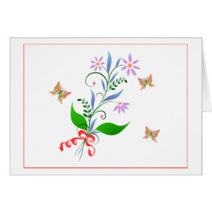 Manojo bonito de flores y de mariposas que agitan