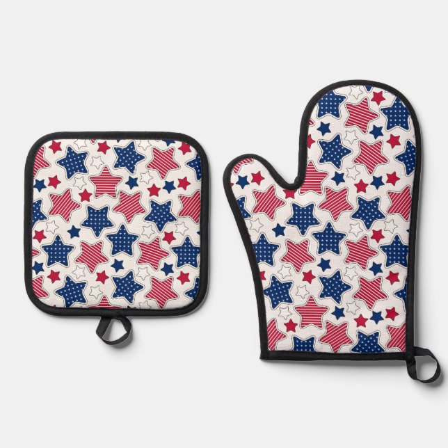 Manoplas 4 De Julio De Oven Mitt Set (Anverso)