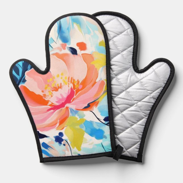 Manoplas Abstract floral pattern painting  (Anverso/Reverso)