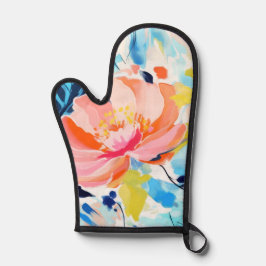 Manoplas Abstract floral pattern painting 