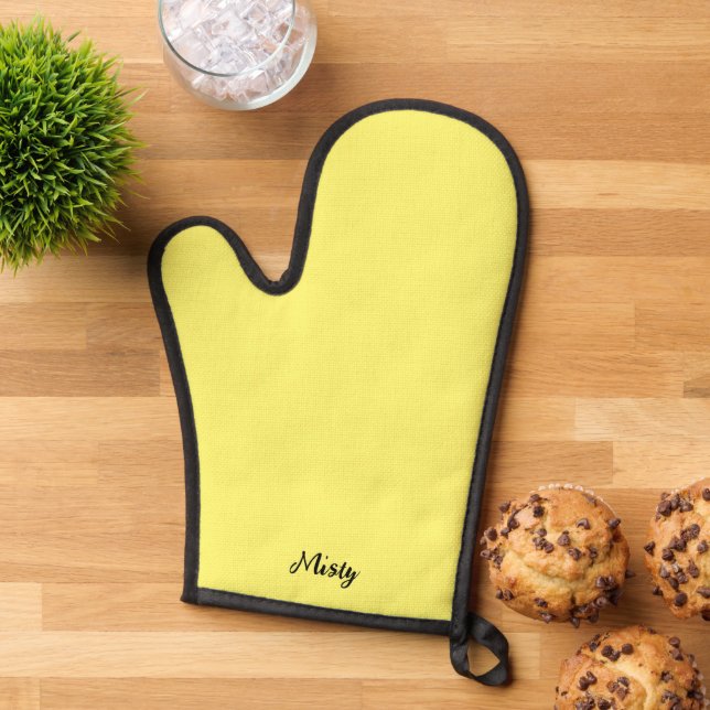 Manoplas Amarillo de cuento de hadas sólido personalizado n (De arriba hacia abajo)