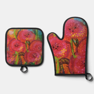 Manoplas Campo de los Coppies Oven Mitt y Pot Holder Set