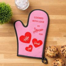 Cocinado Con Amor Rosa Personalizado