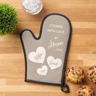 Manoplas Cocinado Con Amor Susurro Beige Personalizado