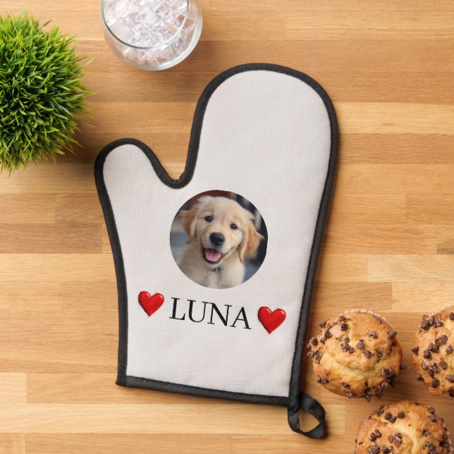 Manoplas Customized My Dog Photo & Name Oven Mitt (De arriba hacia abajo)