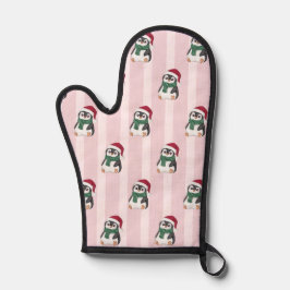 Manoplas Cute Baby Penguin Wearing Santa Hat Christmas