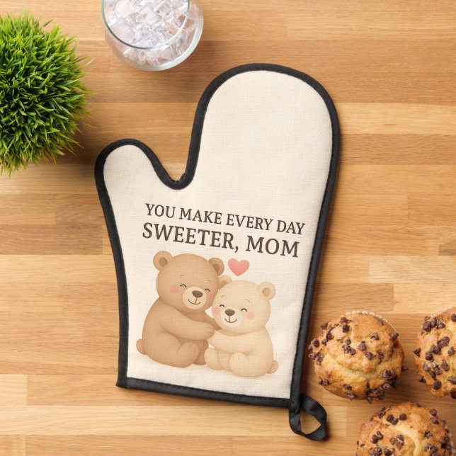 Manoplas Cute Valentine’s Day Bear Oven Mitt for Mom  (De arriba hacia abajo)