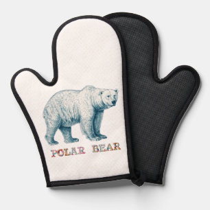 Manoplas Dibujo antiguo del oso polar