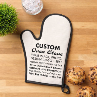 Manoplas Diseñar su propio lienzo personalizado Oven Mitt