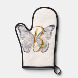 Manoplas Elegant Floral Butterfly Letter B - Artistic Monog
