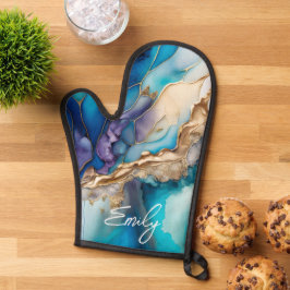 Manoplas Elegante y moderno nombre personalizado de mármol