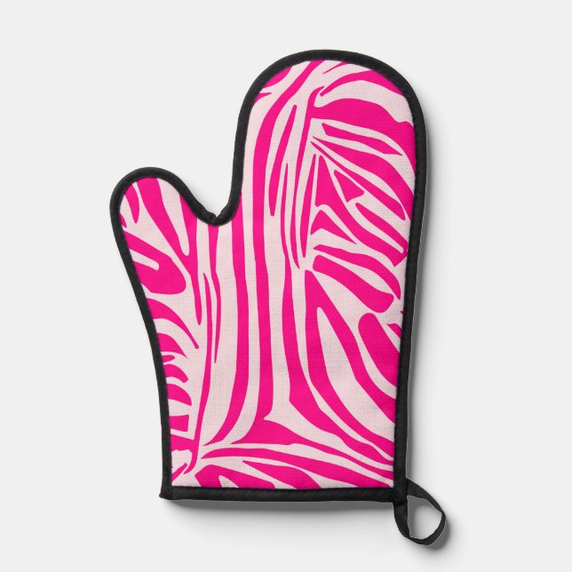 Manoplas Estampado de cebra rosa (Anverso)