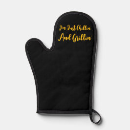 Manoplas Estoy Solo Relajándome Y Asando A La Parrilla Negr