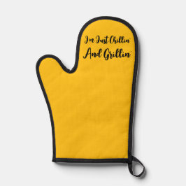 Manoplas Estoy Solo Relajándome Y Asando Amarillo