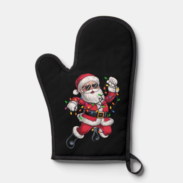 Manoplas Funny Santa con Navidades Navidad alumbran feriado (Anverso)