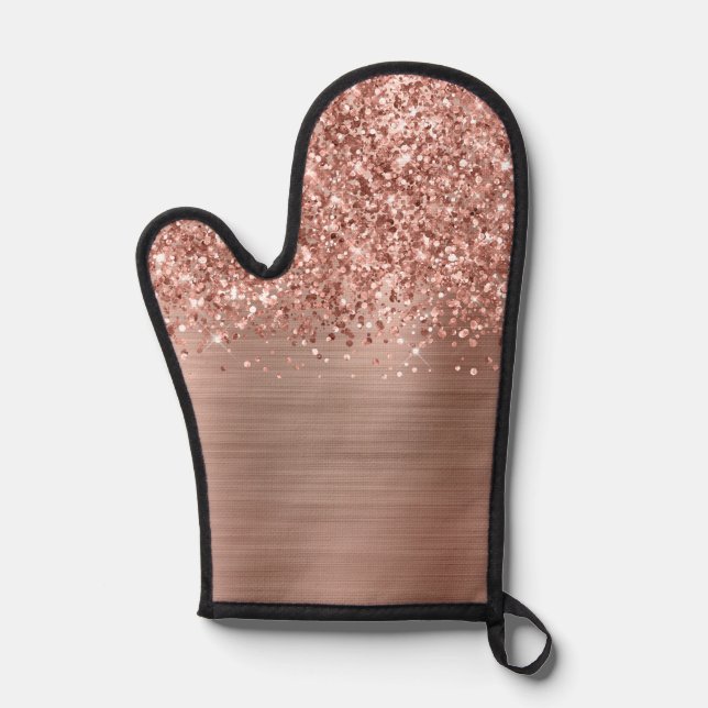 Manoplas Glittery Rosa Dorado Glam (Anverso)