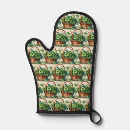 Manoplas Green Shamrock Oven Mitt and Pot Holders