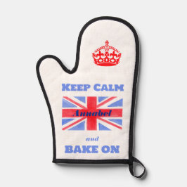 Manoplas Keep Calm Bake On Union Jack British Flag NAME