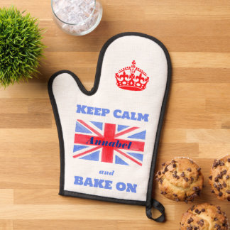 Manoplas Keep Calm Bake On Union Jack British Flag NAME