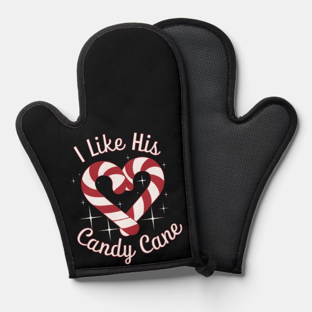 Manoplas Me Gusta Su Candy Cane Funny Pareja (Anverso/Reverso)