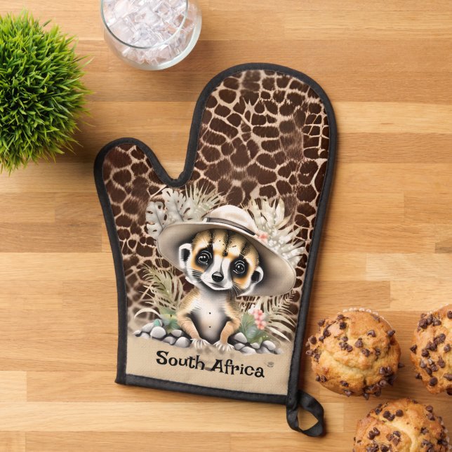 Manoplas Meerkat safari jungle zoo keepsake animal cocina (De arriba hacia abajo)