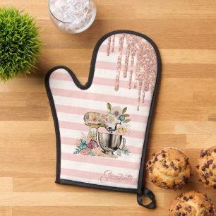 Manoplas Mezclador de Pastel Floral, Goteos Brillantes, Ray