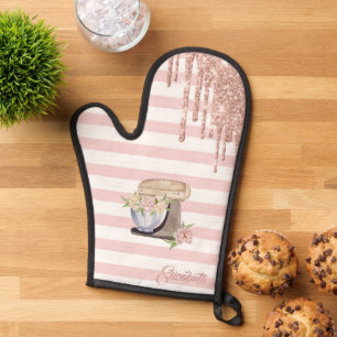 Manoplas Mezclador de Torta Retro, Brillos Goteantes, Rayas
