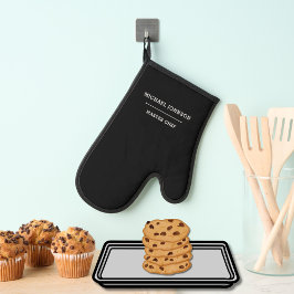 Manoplas Mínimo Monograma Maestro Chef Apron Blanco y Negro