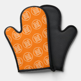 Manoplas Naranja Silicone Oven Mitt con patrón de logotipo 