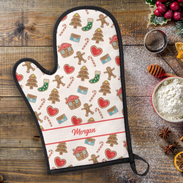 Manoplas Navidades Cookie Baking Pattern Personalizado Nomb (Subido por el creador)