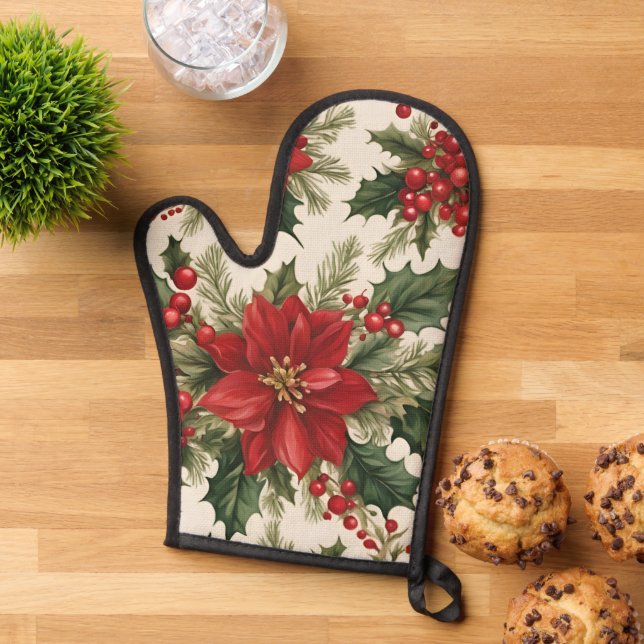 Manoplas Navidades Holly y Berries Oven Mitt (De arriba hacia abajo)