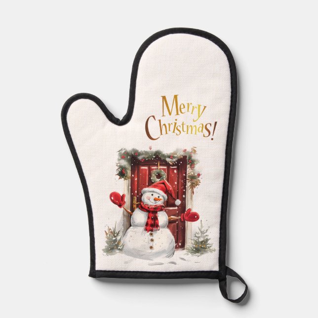 Manoplas Navidades Snowman Gold Feliz Navidad Textos (Anverso)