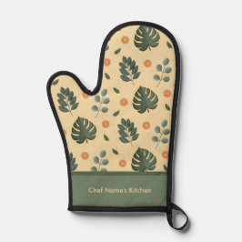 Manoplas Nombre botánico personalizado crema y verde salvia