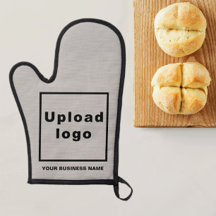 Manoplas Nombre comercial y logotipo en Gray Oven Mitt