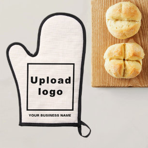 Manoplas Nombre comercial y logotipo en White Oven Mitt