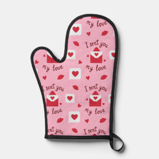 Manoplas Notas de amor y corazones rosados románticos de Sa