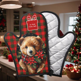 Manoplas Oso de peluche lindo Navidad Agregar nombre Mamá A