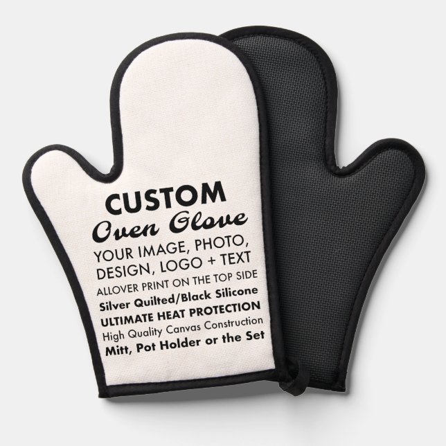 Manoplas Oven Glove/Mit personalizado personalizado con sil (Anverso/Reverso)