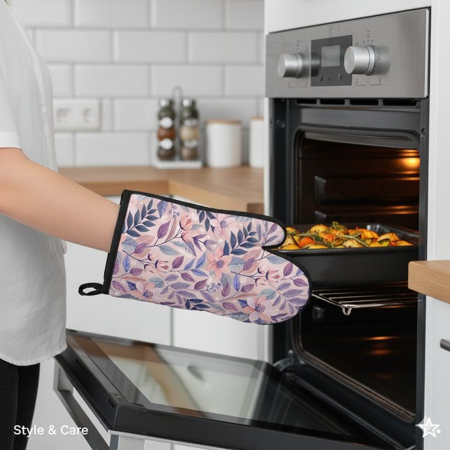 Manoplas Oven Mitt, arte botánico AI para uso contemporáneo (Botanical AI Art Oven Mitt for Contemporary Use)