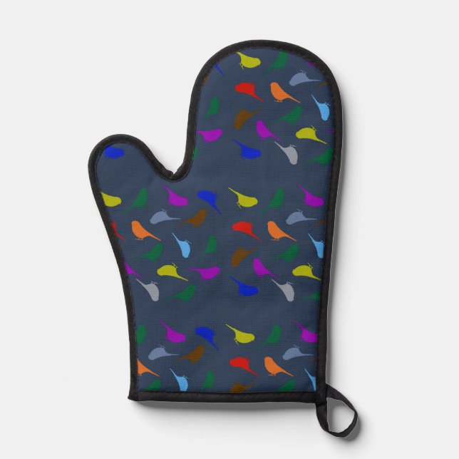 Manoplas Pájaros multicolores Oven mitt (Anverso)