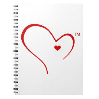 Manoplas para el cuaderno del logotipo del corazón